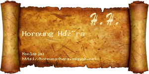 Hornung Héra névjegykártya